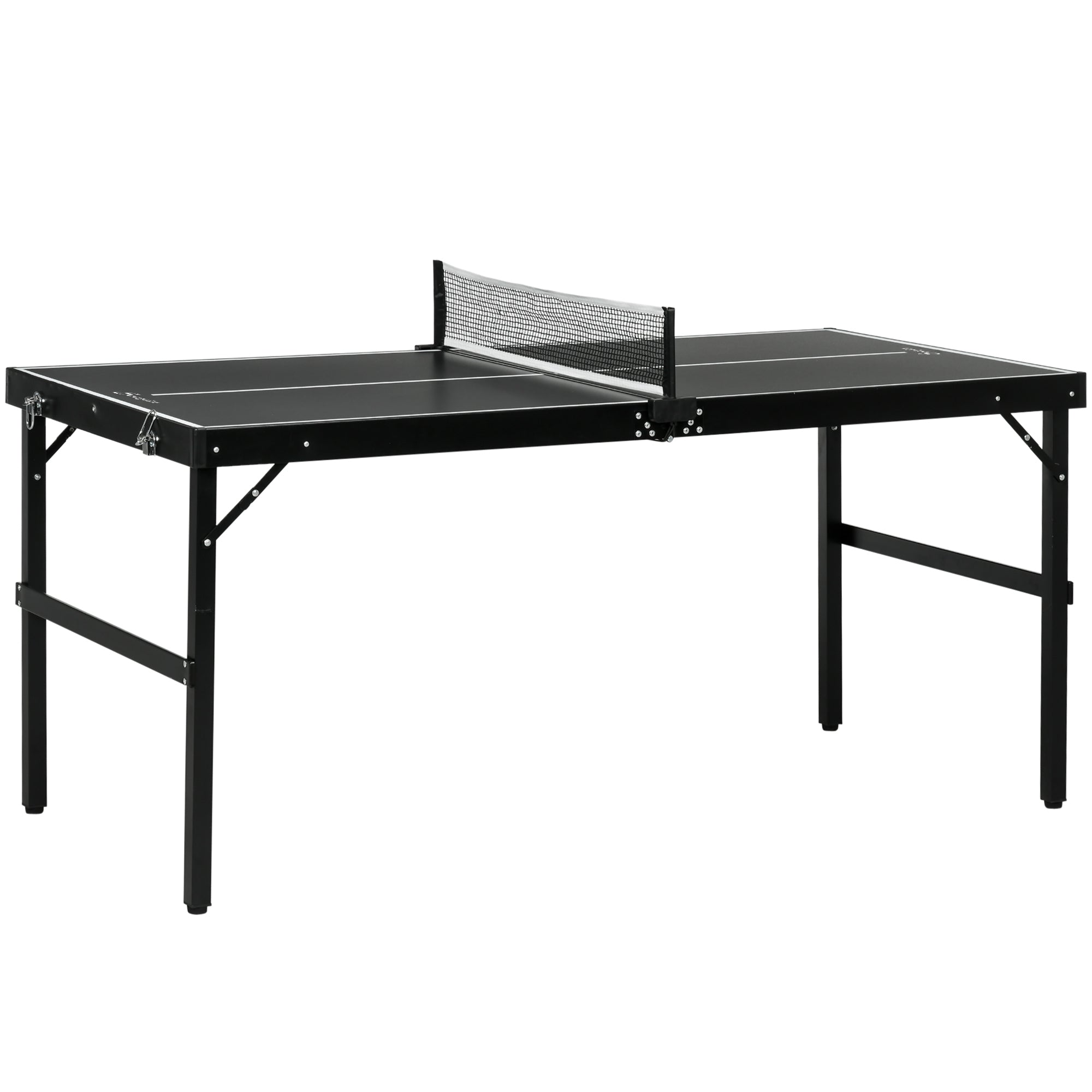 Mini Folding Table Tennis Table with Aluminium Frame, Portable Outdoor Ping Pong Table with Net for Indoor Outdoor Garden Camping, Black Game Tables Black at Gallery Canada