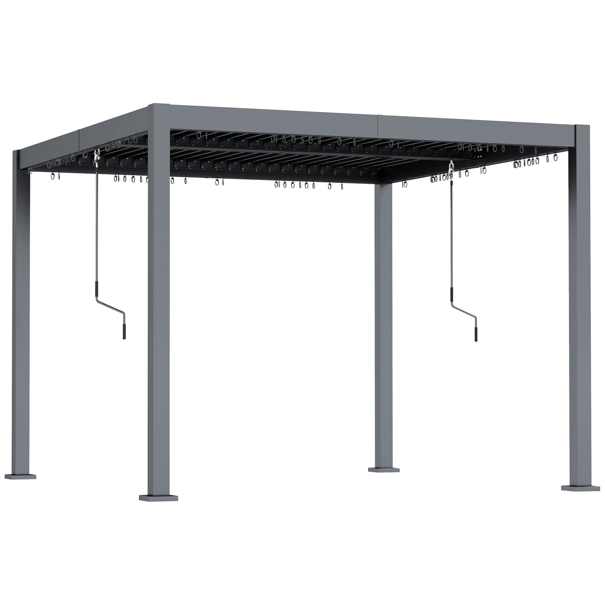 10' x 10' Louvered Pergola with Adjustable Metal Roof and Aluminum Frame, Outdoor Hardtop Gazebo with Drainage System Pergolas at Gallery Canada