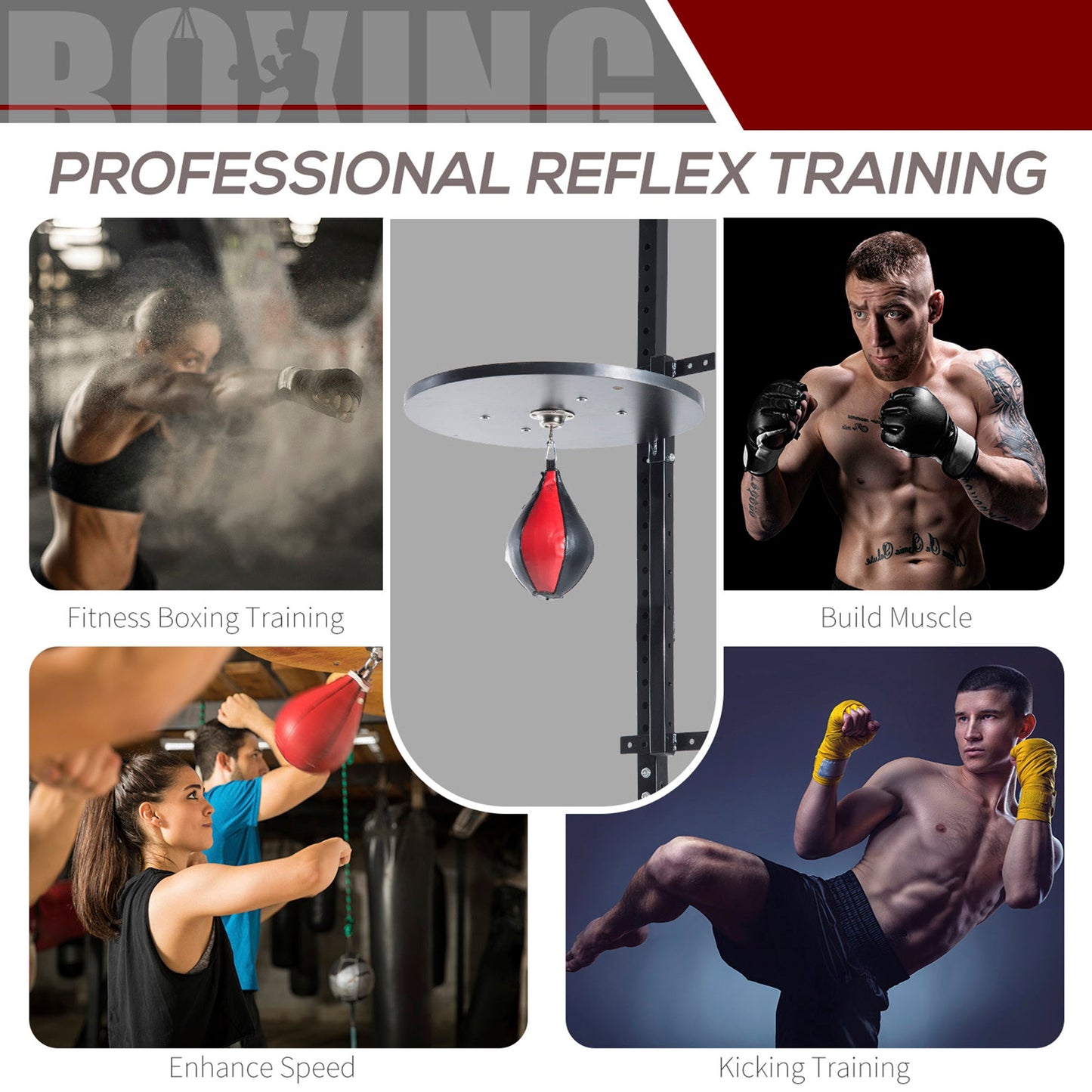 Speed Bag Platform Speedball Frame Wall Mounted Boxing MMA Workout Punching Bag More-Strength Training Equipment   at Gallery Canada