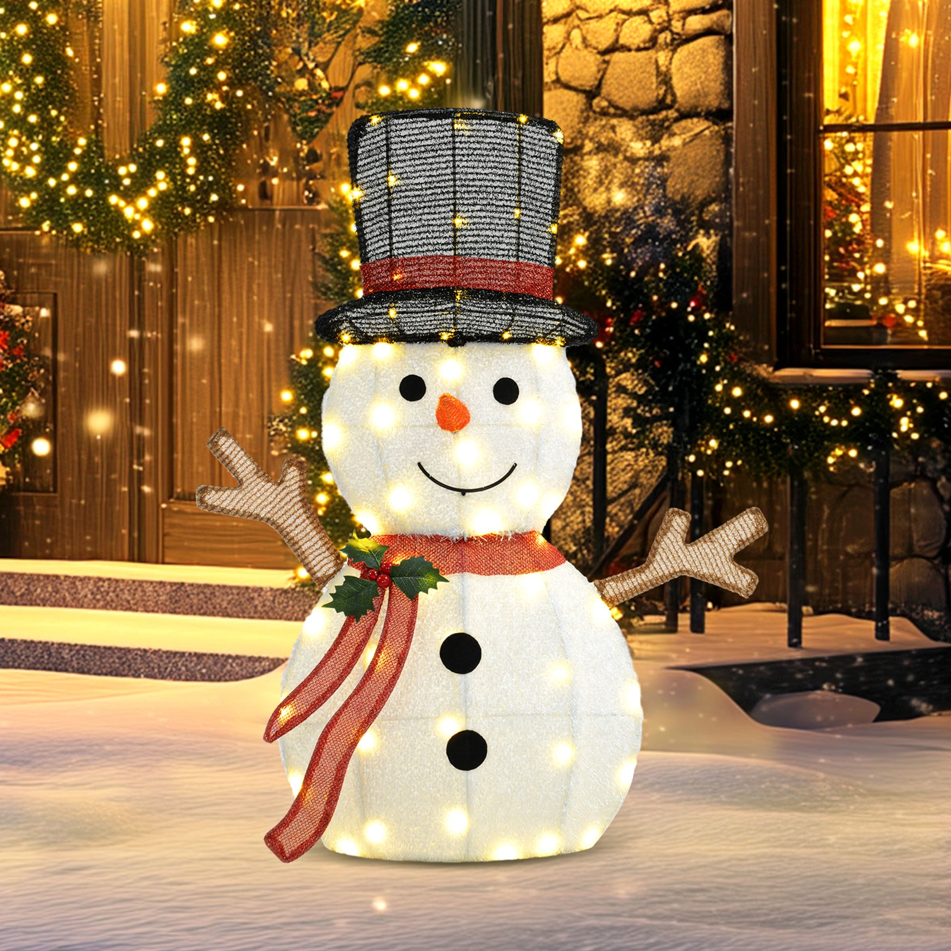 Light Up Snowman Yard Decoration, Lighted Snowman Christmas Decoration for Indoor and Outdoor, White Christmas Decorations   at Gallery Canada