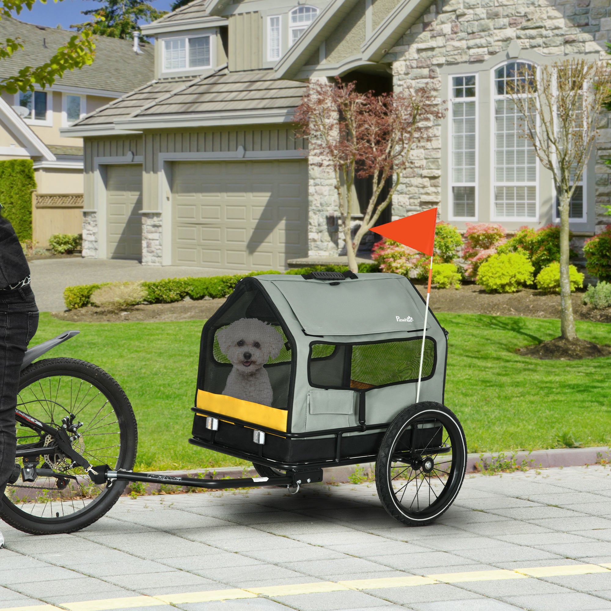 3 in 1 Dog Bike Trailer, Pet Cargo, Pet Bed with Safety Leash, Hitch, Quick-Release Wheels, Cushion for Small Dogs Dog Bike Trailers & Strollers at Gallery Canada