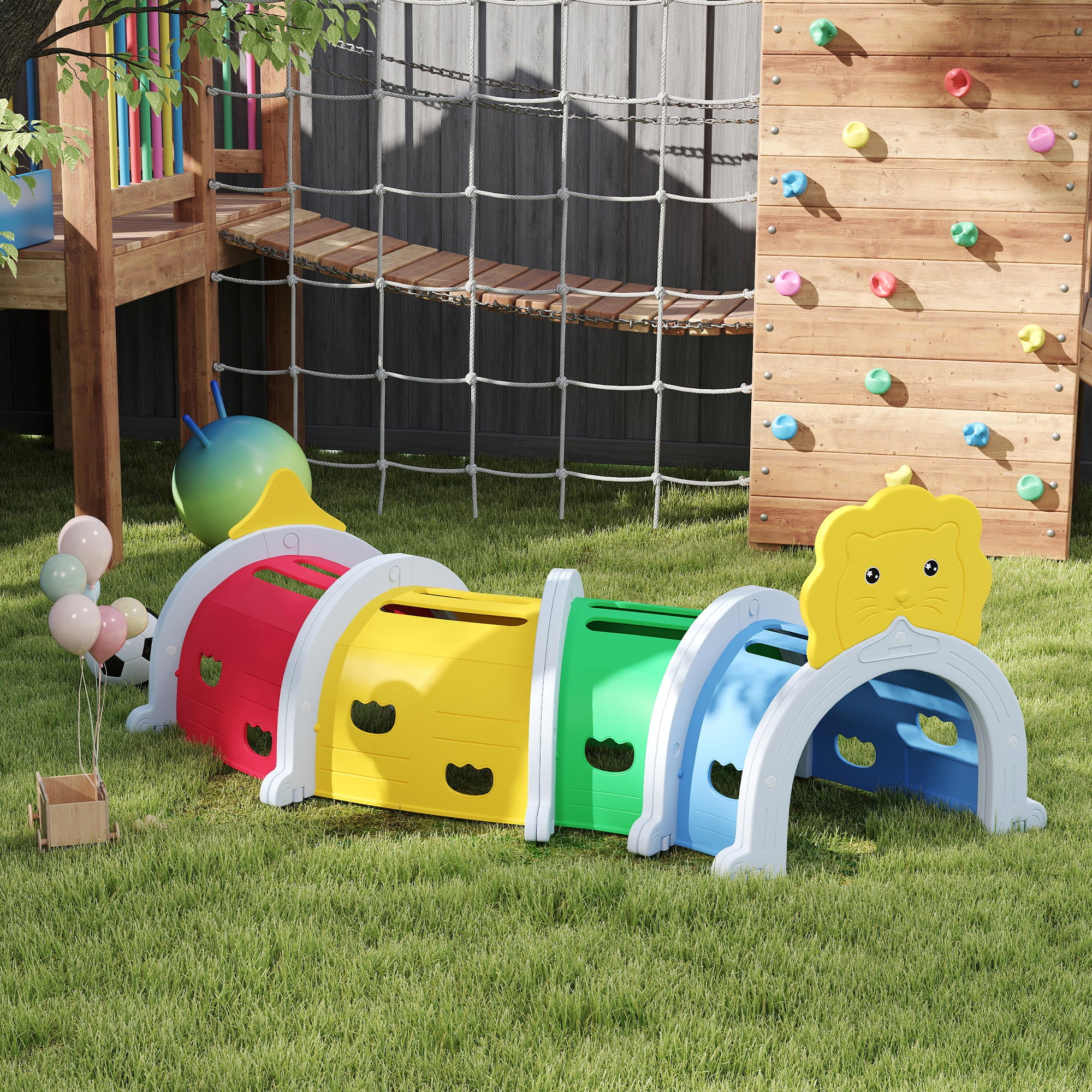 Lion Design Tunnel for Kids to Crawl Through, for 3-6 Years, Multicoloured Children's Play Tunnels at Gallery Canada
