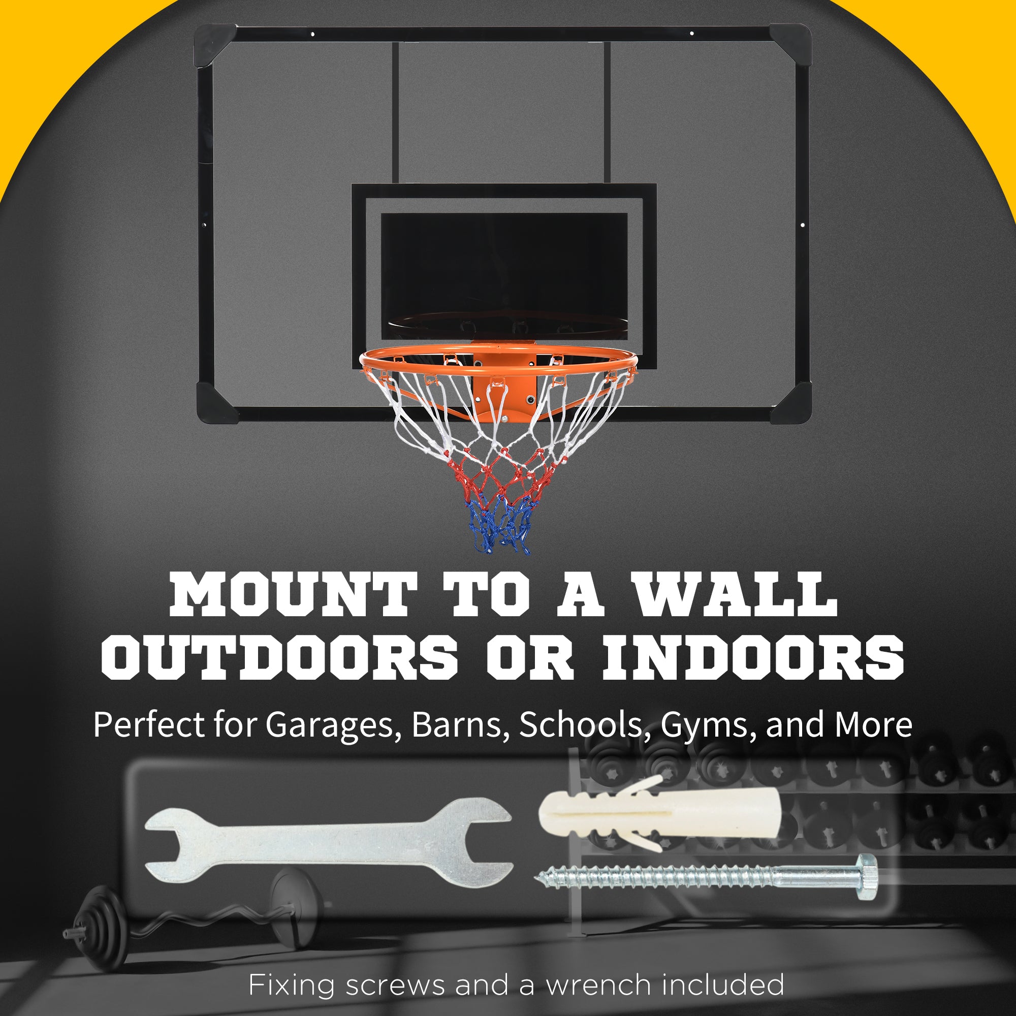 Wall Mounted Mini Basketball Hoop with 45