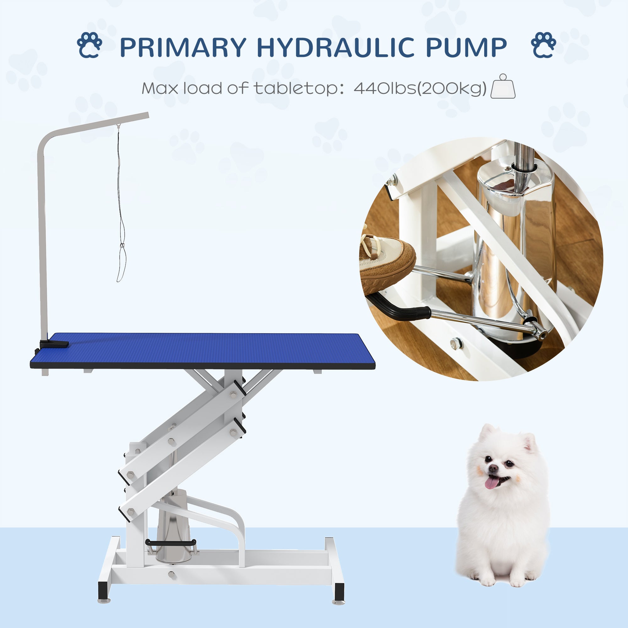 Pet Grooming Table, Height Adjustable Dog Grooming Table with Arm, Noose and Non-Slip Grooming Table, Blue Dog Grooming Tables at Gallery Canada