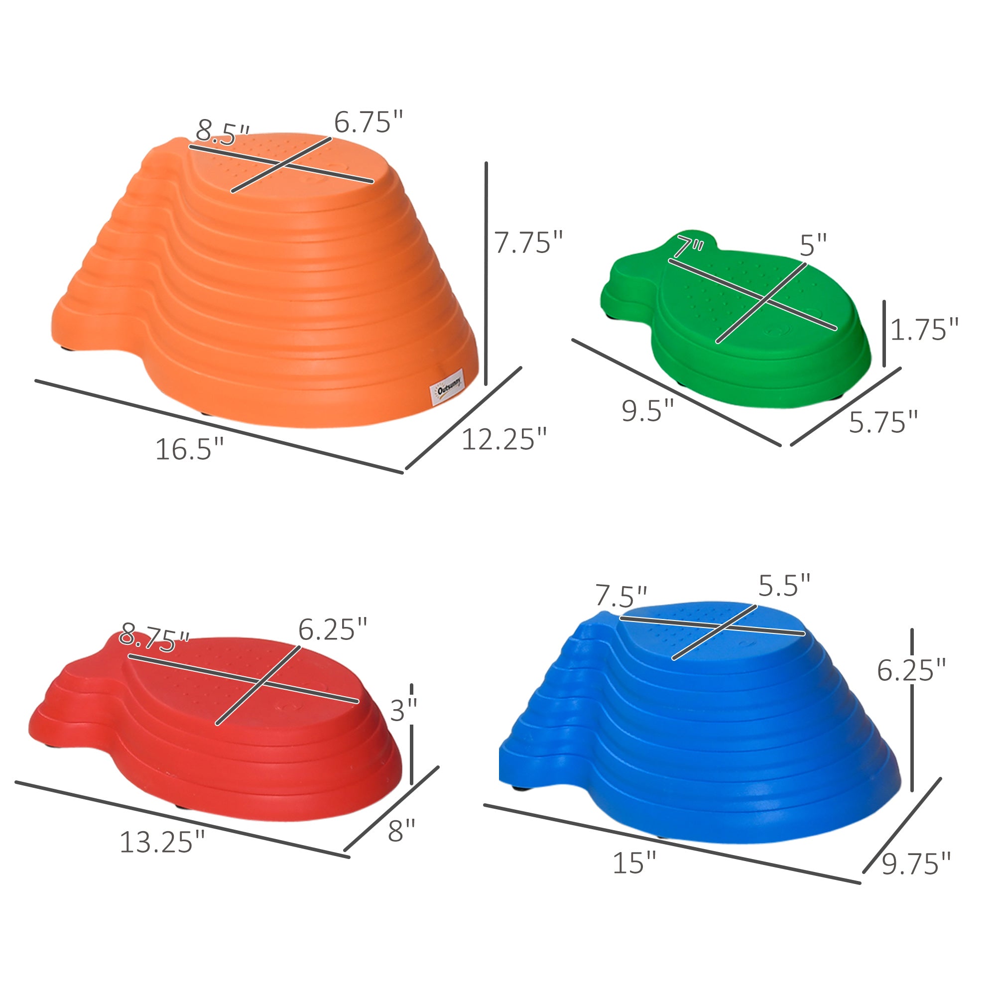 11pcs Balance Stepping Stones for Kids, Fish Style Non-slip Obstacle Course, Larger Size Stackable Balance Blocks Indoor Outdoor Gym Sets & Swings at Gallery Canada
