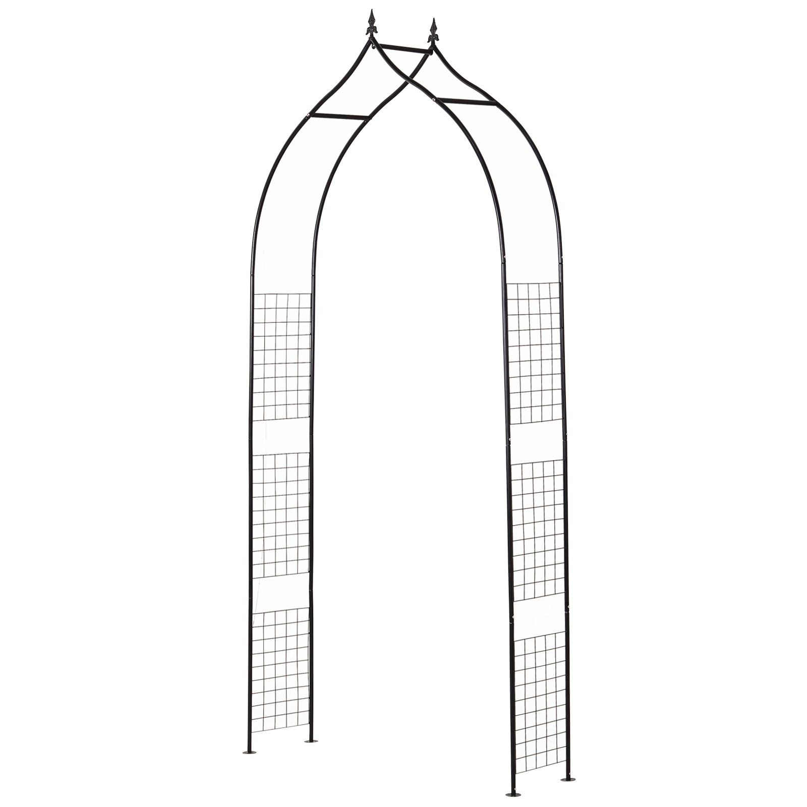 8FT Metal Garden Arch, Decorative Arbor Trellis for Climbing Plants, Wedding, Party, Event, Holiday, Black Garden Arches Black at Gallery Canada