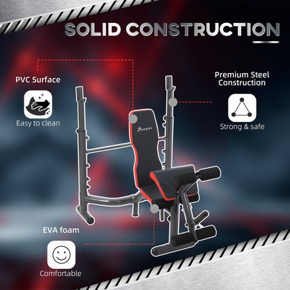 Press Bench, Heavy Duty Multiple Function Workout Adjustable Bench with Preacher Curl, Leg Developer Weight Benches   at Gallery Canada