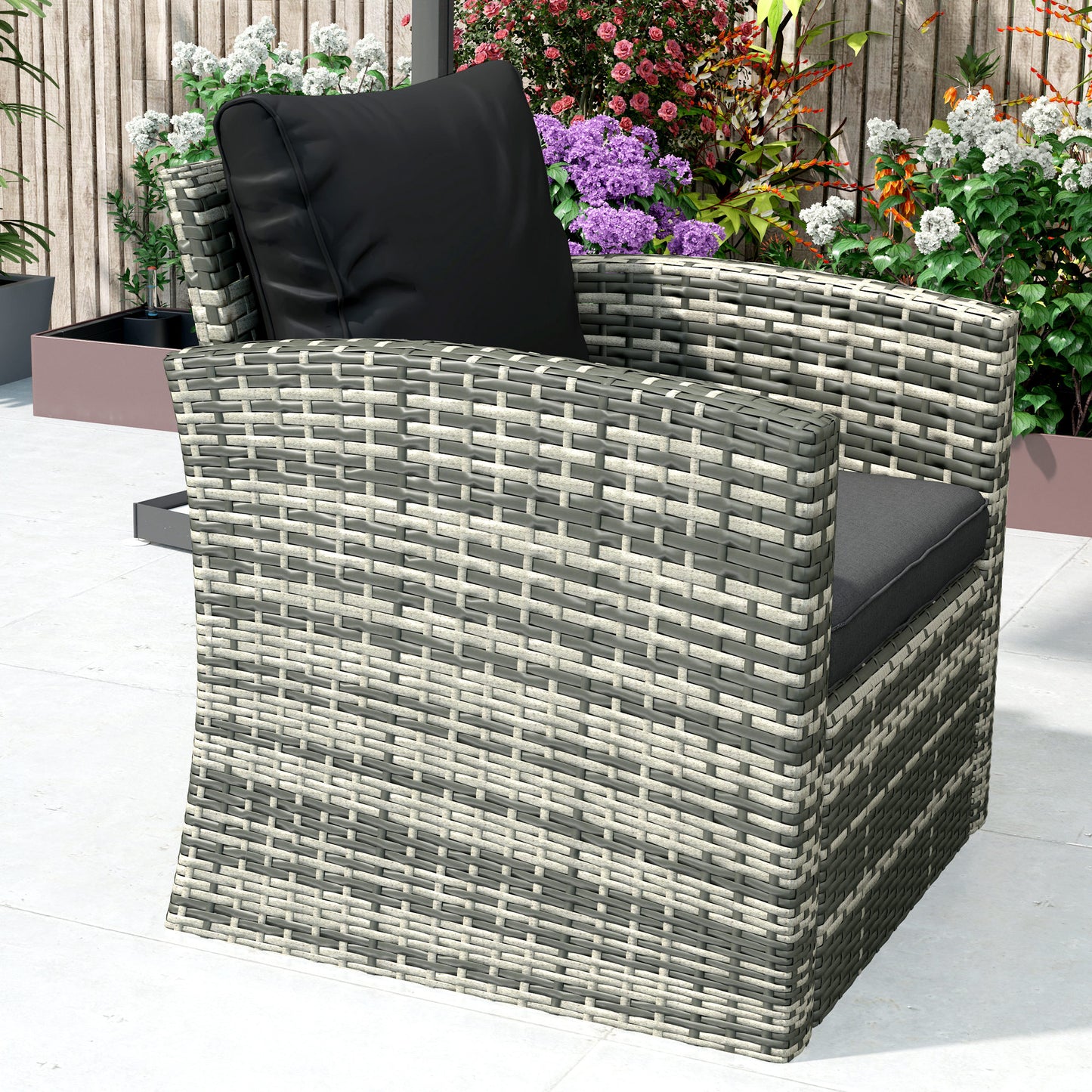 6 Piece Patio Furniture Set, Rattan Wicker Patio Sofa Set Sectional Outdoor Conversation Sofa Set Storage Table &; Cushions, Black Patio Furniture Sets at Gallery Canada