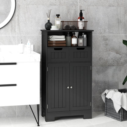 Freestanding Bathroom Cabinet with Adjustable Shelf and Drawers, Small Cabinet for Bathroom, Living Room, Black Bathroom Cabinets at Gallery Canada