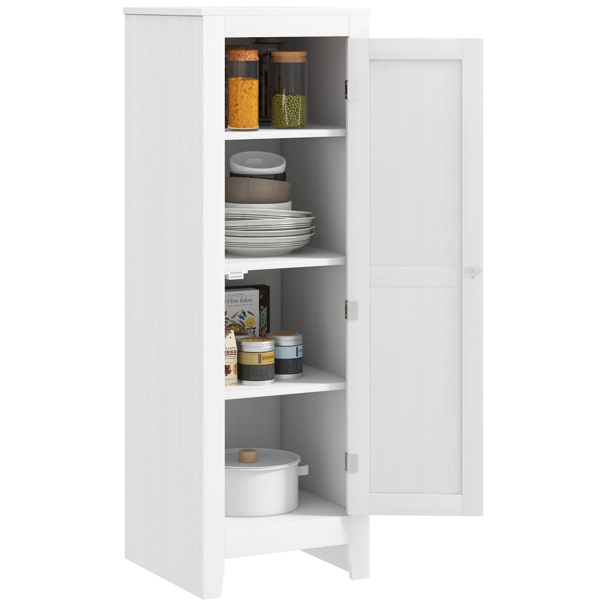 Modern Kitchen Pantry Storage Cabinet with Adjustable Shelf Small Storage Cabinet with Door and Shelves White Kitchen Pantry Cabinets   at Gallery Canada