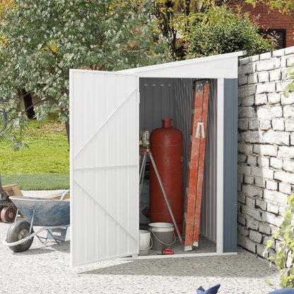 4' x 8' Garden Storage Shed Lean to Shed Outdoor Metal Tool House with Lockable Door and Air Vents for Patio, Lawn Sheds   at Gallery Canada