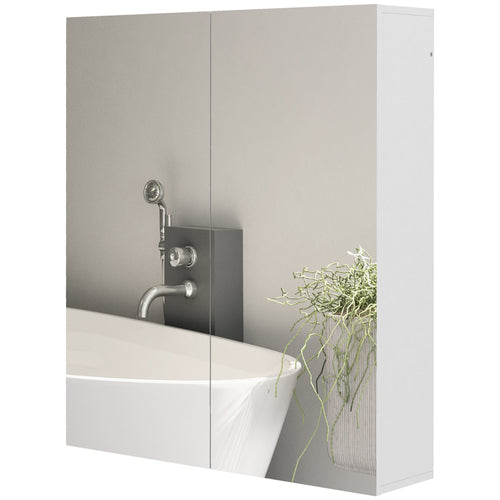 Wall Mounted Mirror Cabinet, Bathroom Medicine Cabinet with Mirror, 2 Doors, Adjustable Shelf and Soft Close Mechanism