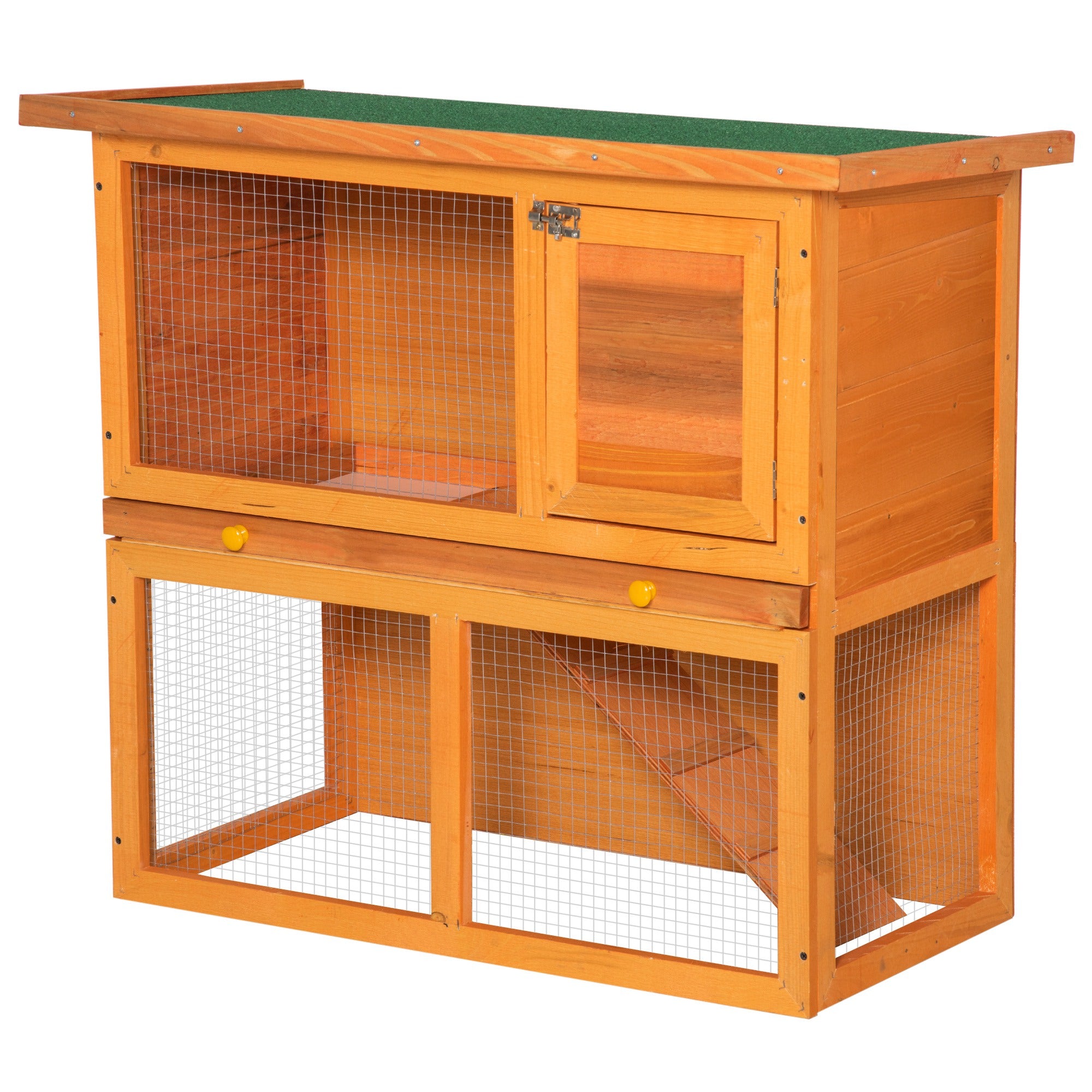 Wooden Rabbit Hutch Small Animal House Cage 2-Level w/ Run Backyard Rabbit Hutch at Gallery Canada