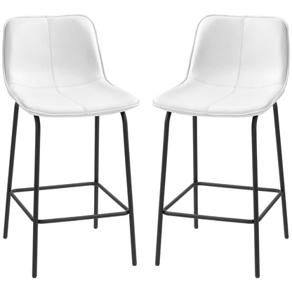 Bar Stools Set of 2, Upholstered Counter Height Bar Chairs, Kitchen Stools with Steel Legs Bar Stools Multi Colour  at Gallery Canada