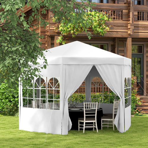 13 ft Party Tent Wedding Gazebo Outdoor Waterproof PE Canopy Shade with 6 Removable Side Walls