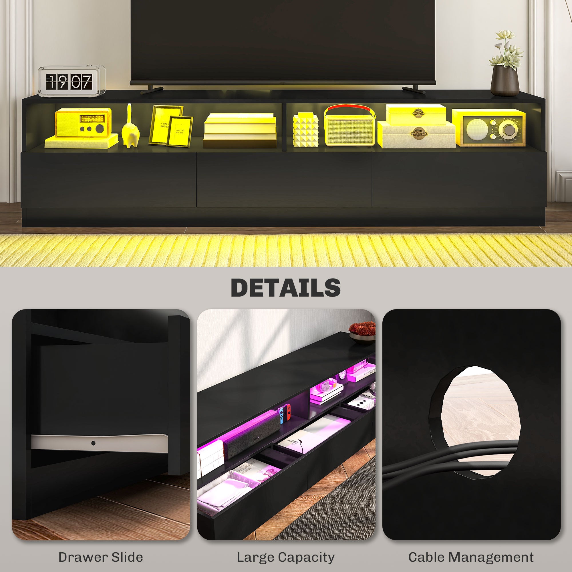 LED Lighted TV Stand for TVs up to 75