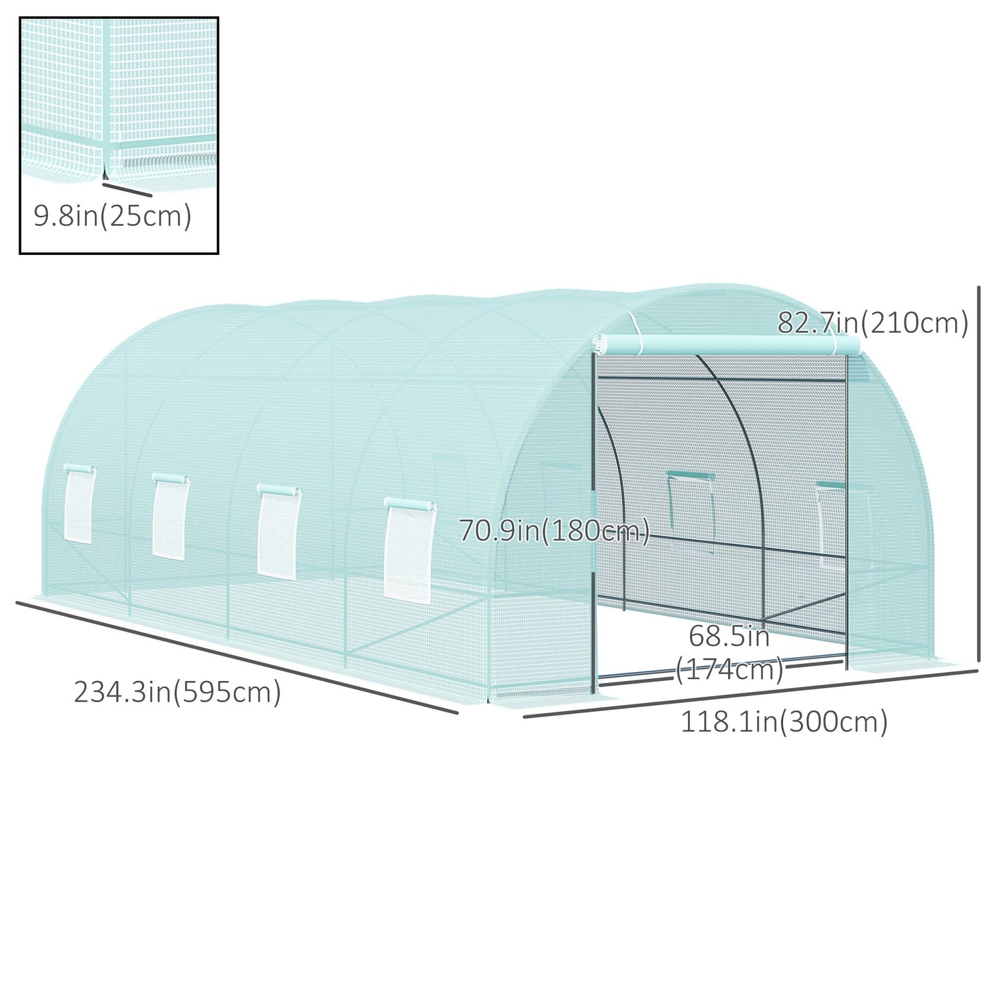 Walk-in Greenhouse 20x10x7ft Heavy Duty Outdoor Backyard Seed Plant Vegetables Grow Warm House Green Walk In Greenhouses   at Gallery Canada