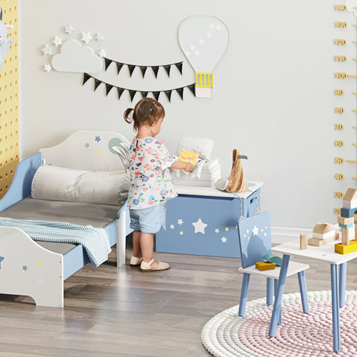 Kids Wooden Toy Storage Box Organizer Chest with Gas Stay Bar Seating Bench 21.75