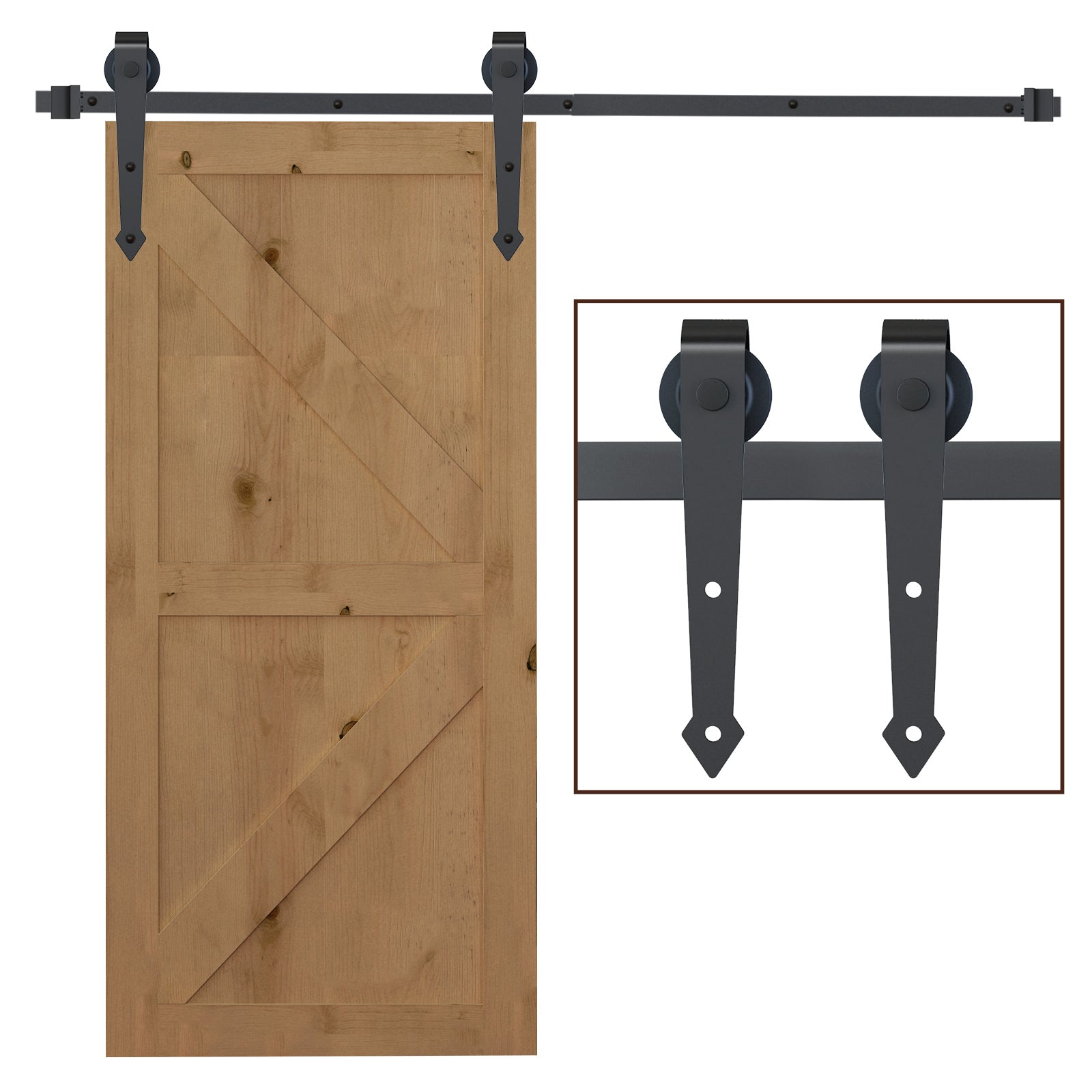 6.6FT Sliding Barn Door Track Kit, Heavy Duty Barn Door Hardware Kit, Fit 39