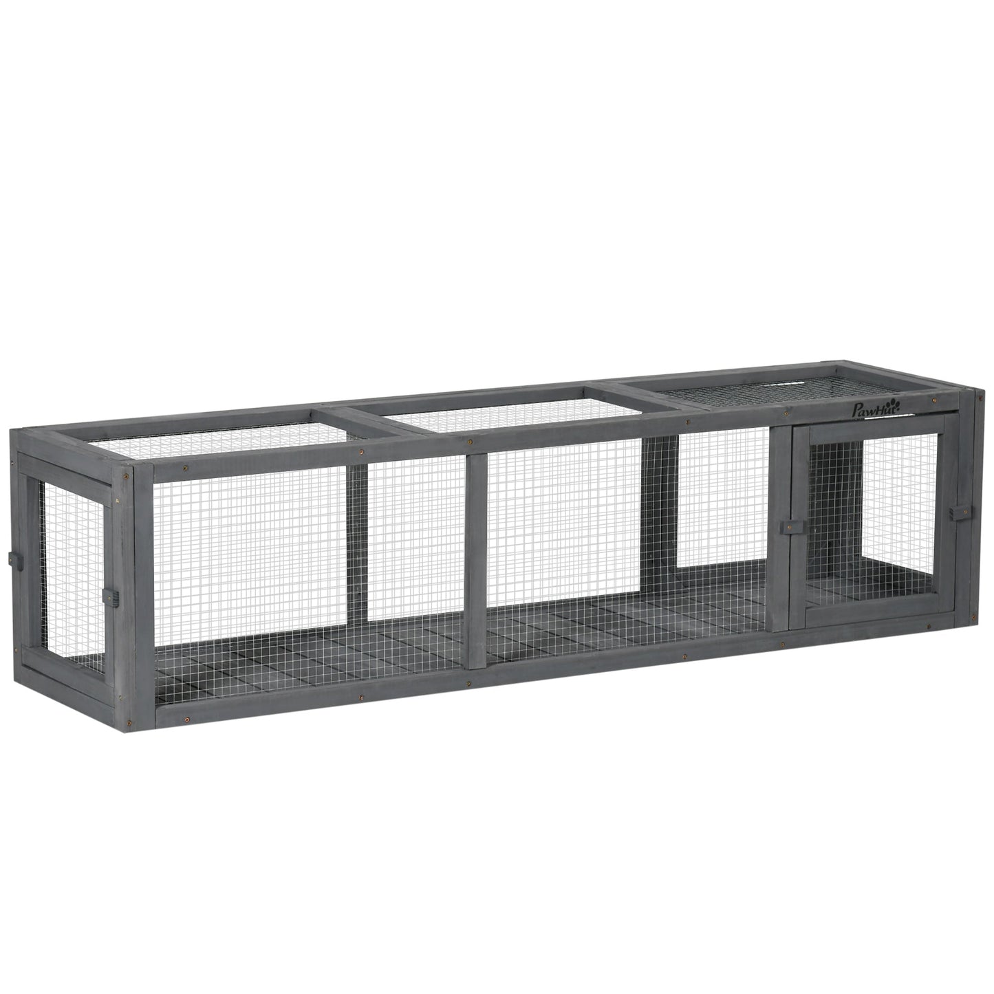 L-Shape 59" Extendable Cat Tunnel with Removable Door, Indoor/Outdoor Shelter, Grey Outdoor Cat Enclosures Grey  at Gallery Canada