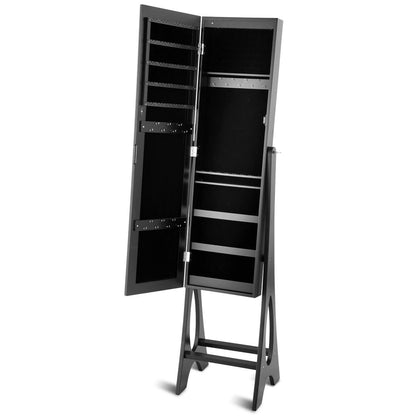 Standing Mirror Jewelry Cabinet, Black Jewelry Armoires   at Gallery Canada