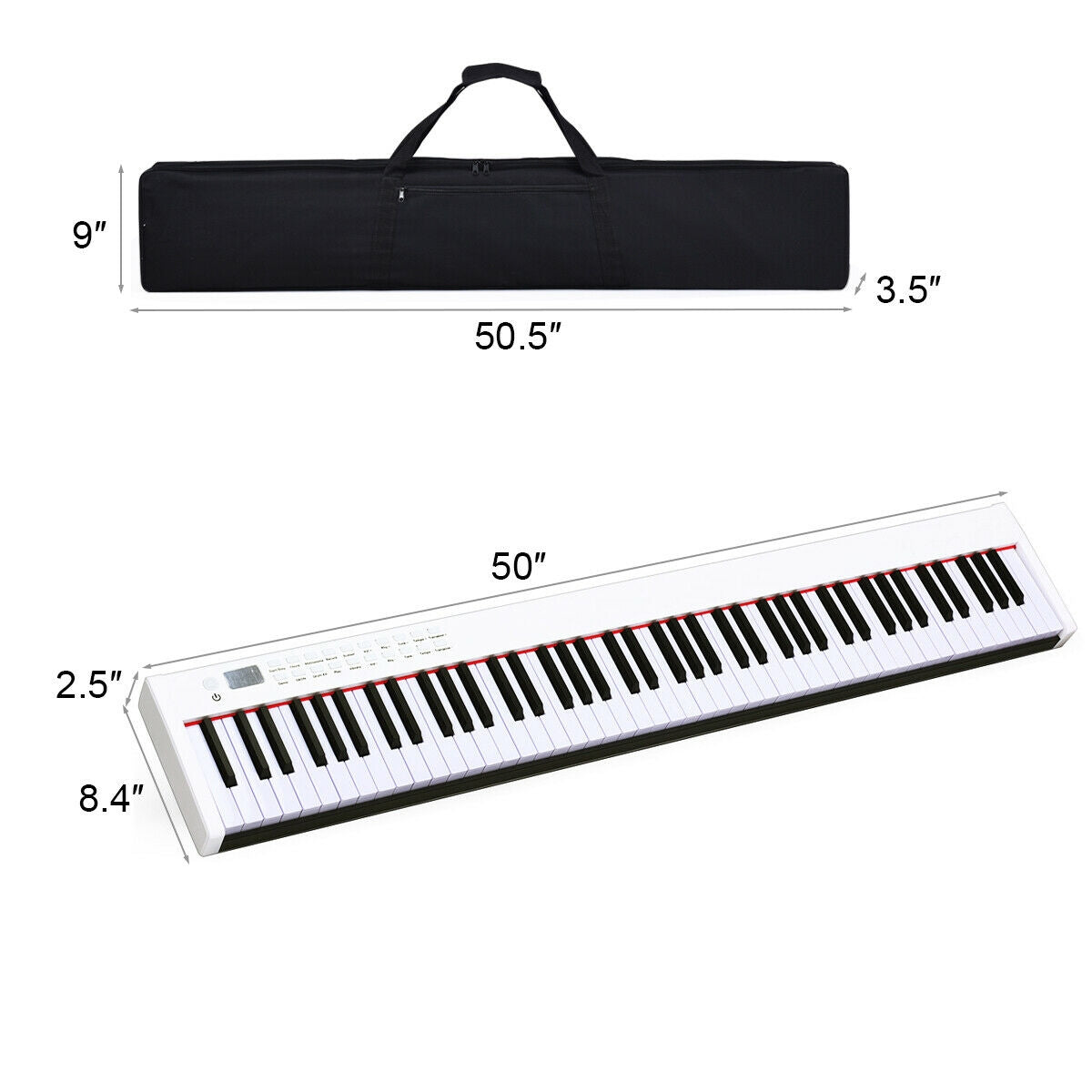 BX-II 88-key Portable Digital Piano with  MP3, White Pianos & Keyboards   at Gallery Canada