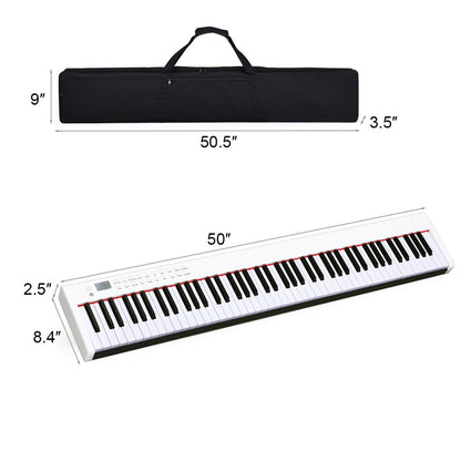 BX-II 88-key Portable Digital Piano with  MP3, White Pianos & Keyboards   at Gallery Canada