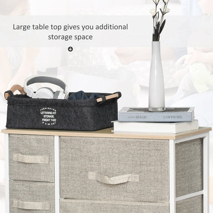 7-Bin Dresser Storage Tower Cabinet Organizer Unit, Easy Pull Fabric Bins with Metal Frame for Living Room, Grey Storage Cabinets   at Gallery Canada