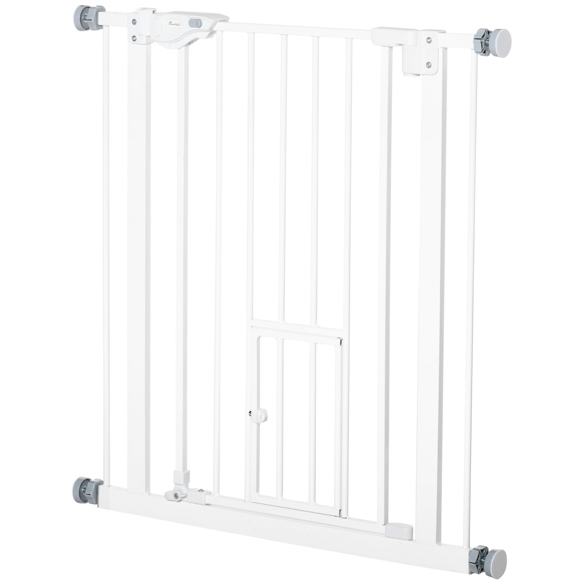 Pet Gate Extra Wide Press-Mounted with Cat Door, Auto Closing Pet Gate for Stair, Hallway, 29-32 Inch, White Houses, Kennels & Pens Black at Gallery Canada