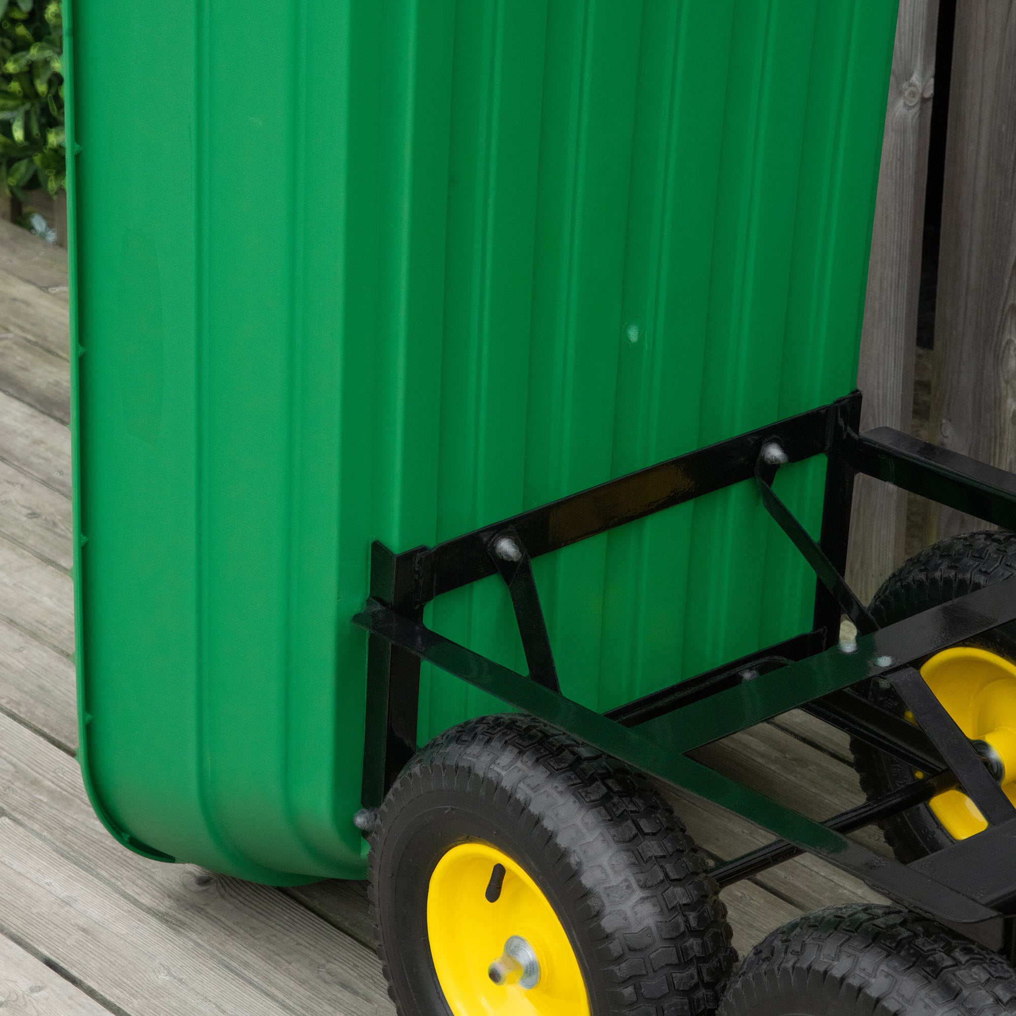 Garden Dump Cart Heavy Duty 440lbs Wagon with Steel Frame and 12