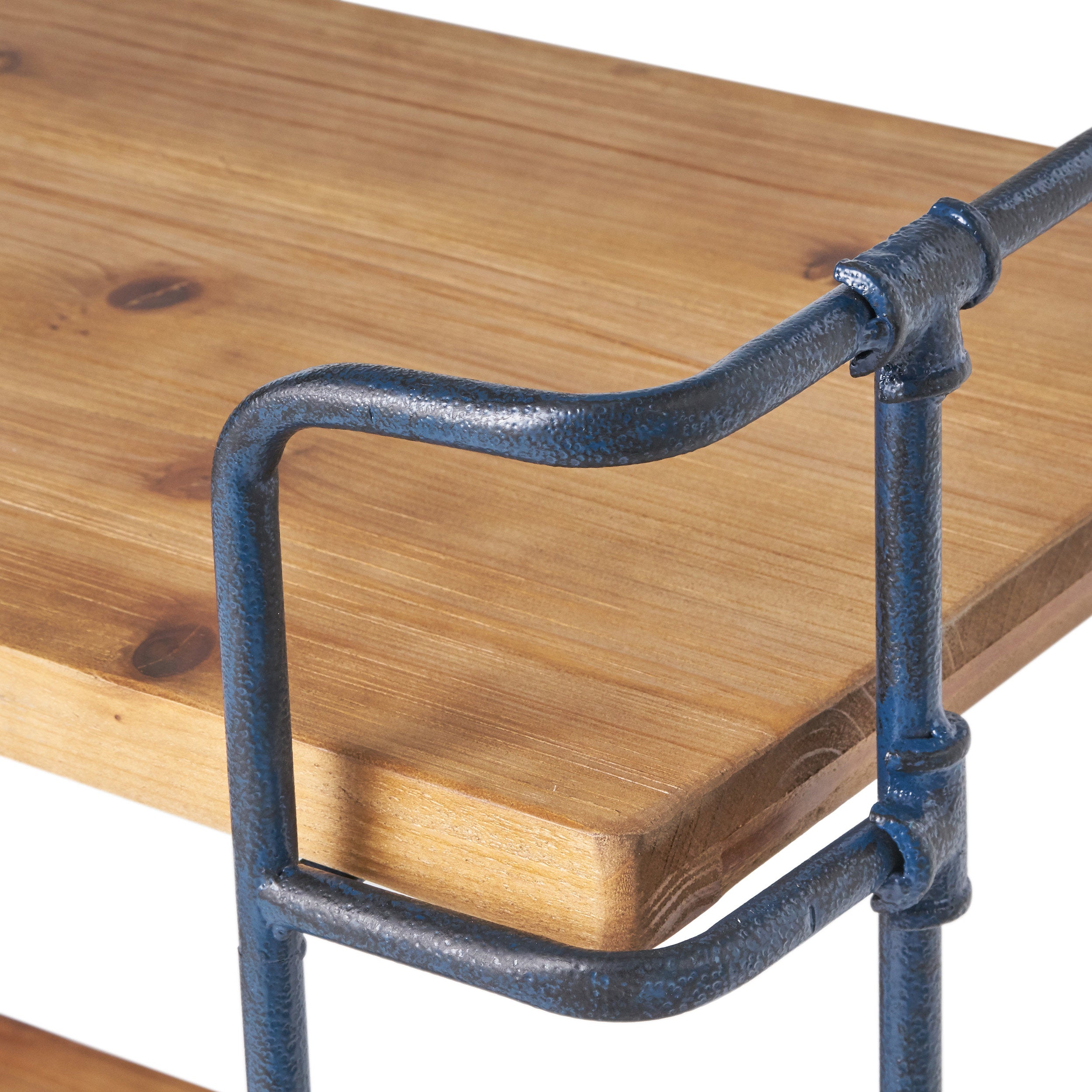 Industrial Bookcase with Firwood Shelves, Iron Frame, Resilient Structure, Ideal for Small Spaces, 27.5