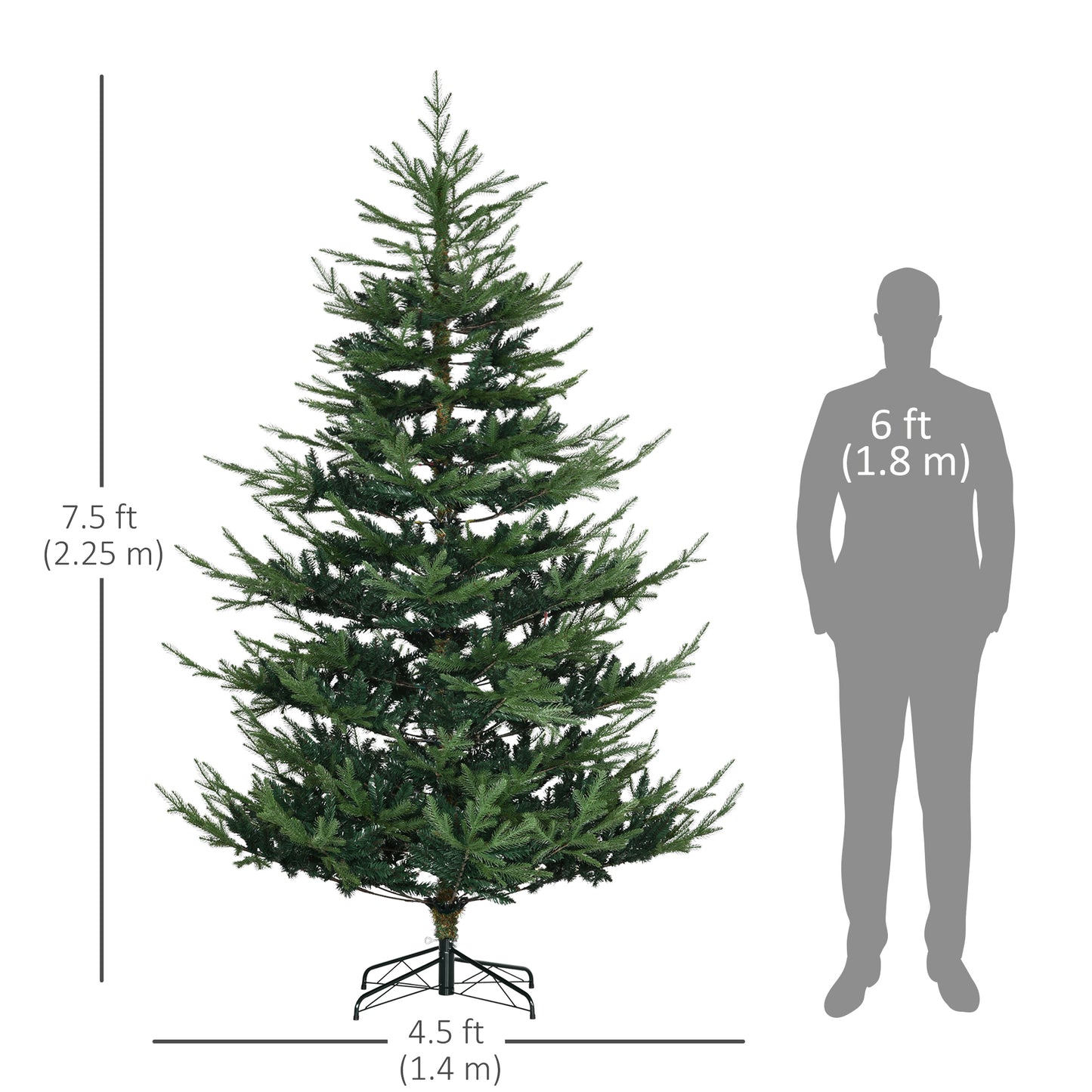 7.5ft Artificial Christmas Tree with Metal Base, Xmas Tree Artificial Christmas Trees   at Gallery Canada