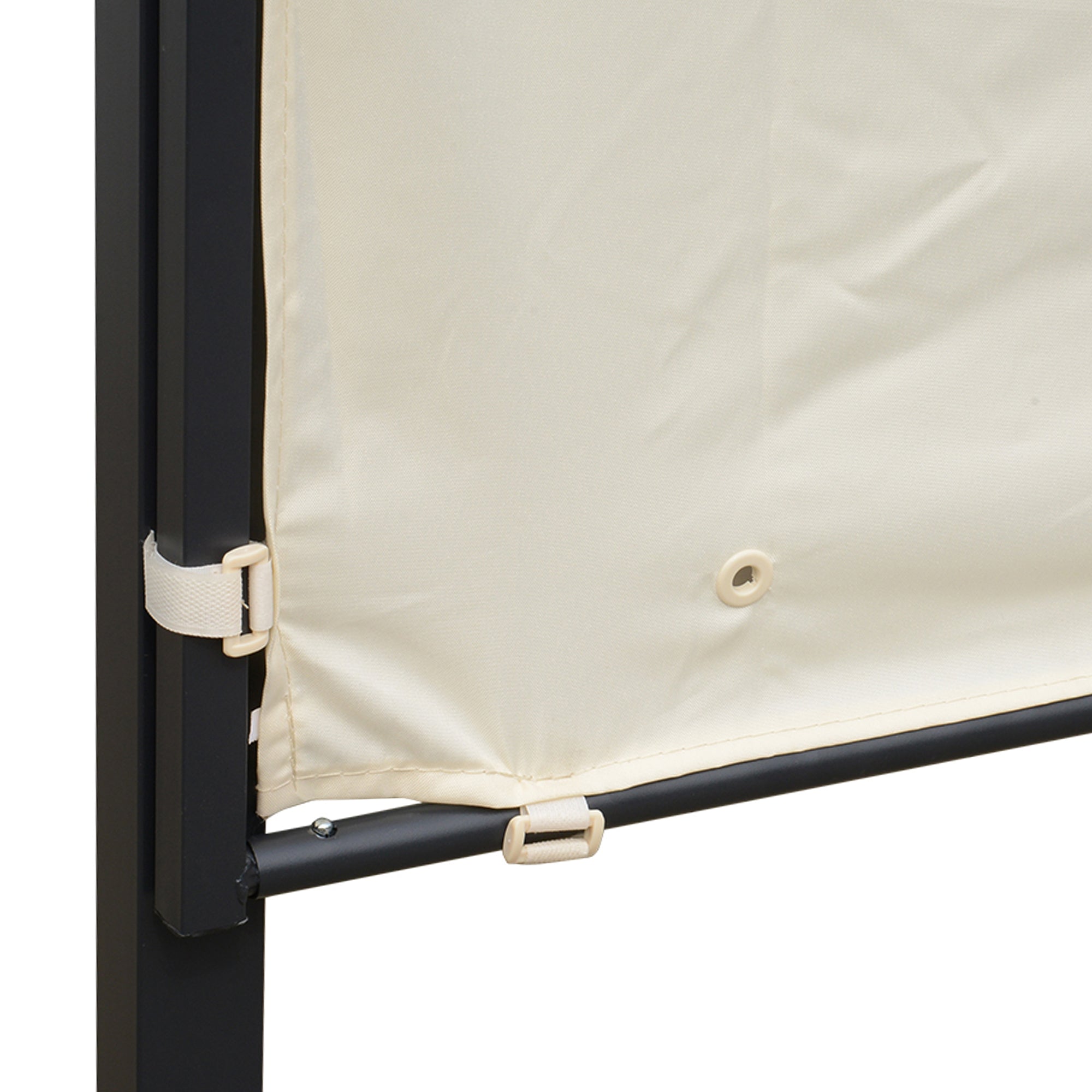 10x8ft Patio Metal Gazebo with Extendable Side Awning Outdoor Shelter Garden Sun Shade Canopy Deck Door Window Awning Cream White Pergolas at Gallery Canada
