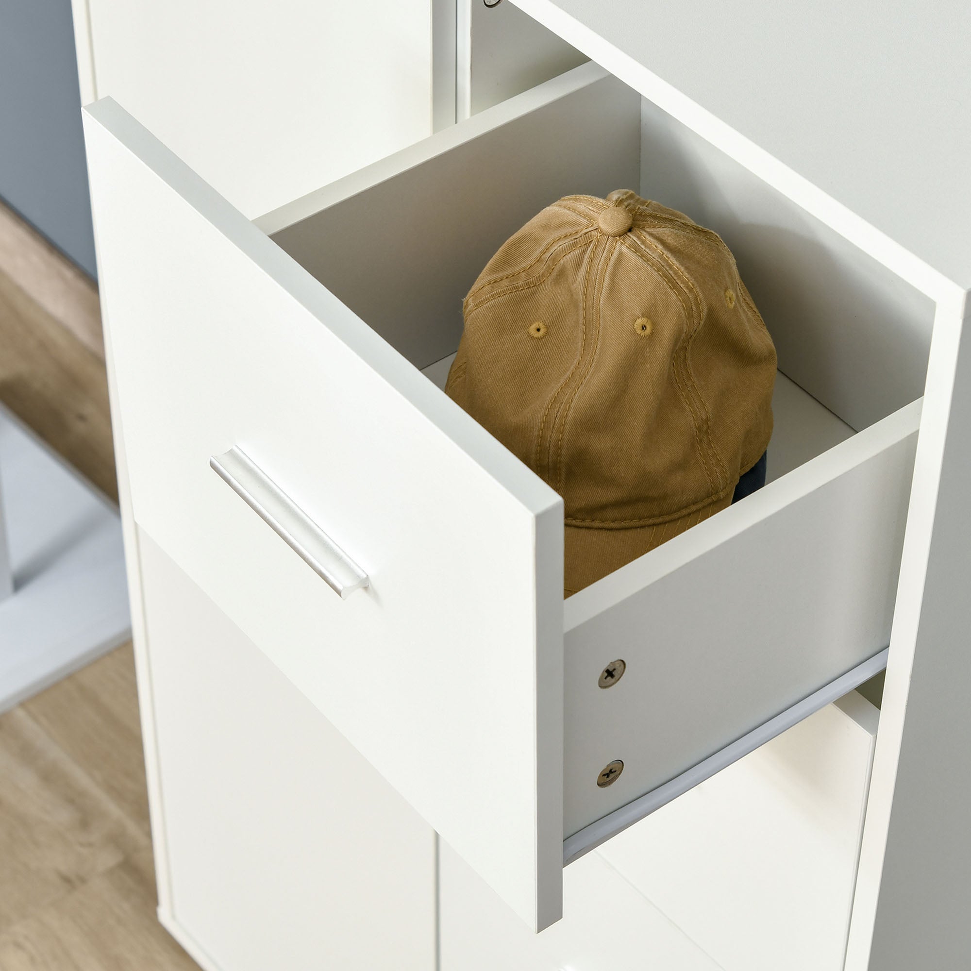 Storage Cabinet with 2 Drawers &; 2 Cabinet Free Standing Cupboard Chest, Sideboard Buffet Table for Living Room, White Storage Cabinets   at Gallery Canada