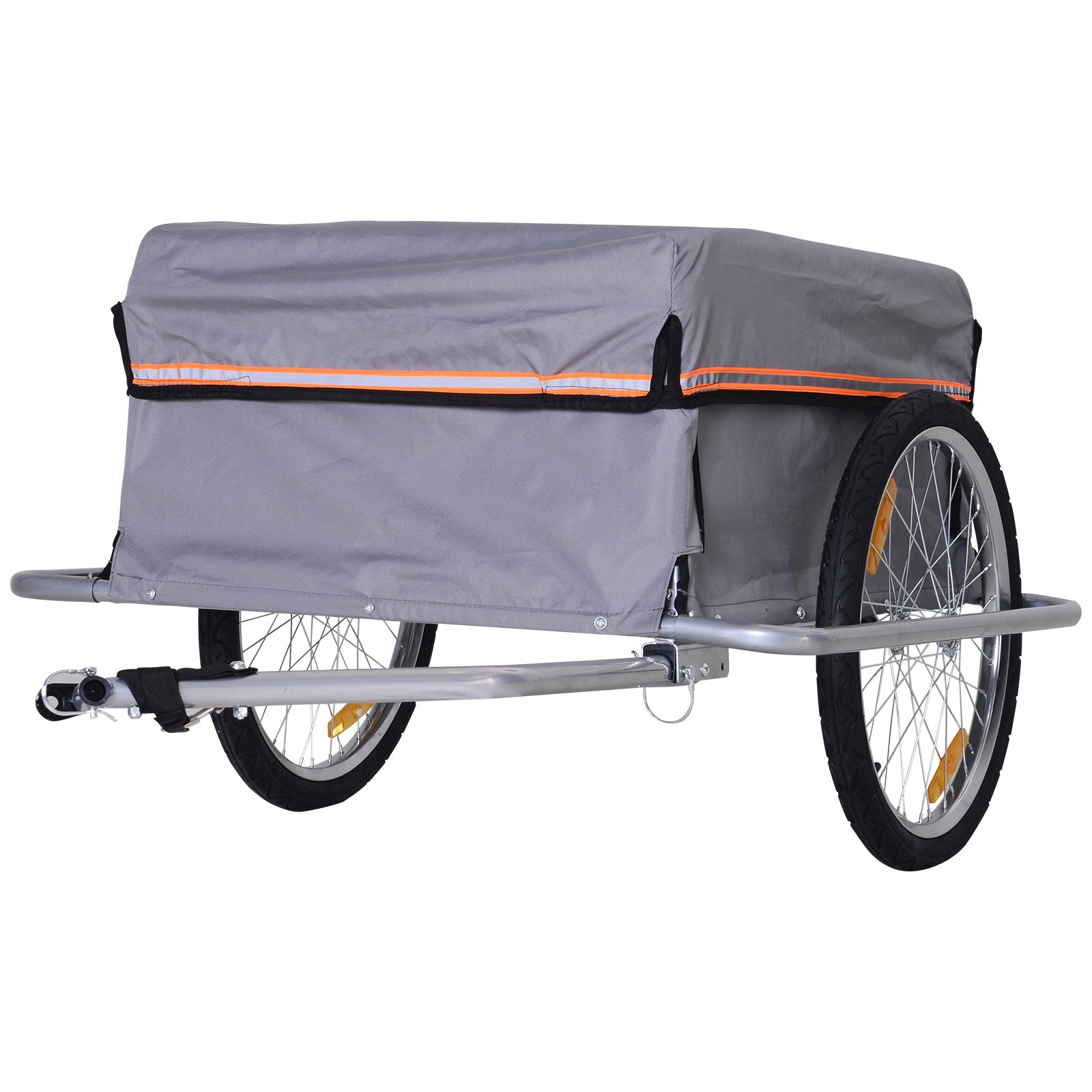 Bicycle Cargo Trailer Cart Carrier Garden Use w/ Quick Release, Cover, Grey Bike Cargo Trailers   at Gallery Canada