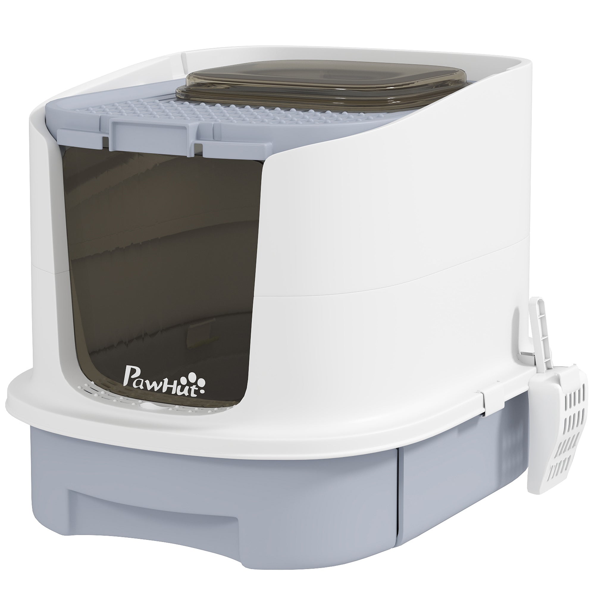 Enclosed Cat Litter Box with Lid, Scoop, Top Entry, Deodorization Bags, Drawer Type Cat Litter Tray, Easy to Clean, Grey Cat Litter Box Enclosures Grey, White, Black at Gallery Canada