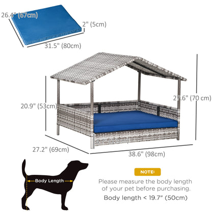 Wicker Pet House Dog Bed for Indoor/Outdoor Rattan Furniture with Cushion Houses, Kennels & Pens   at Gallery Canada