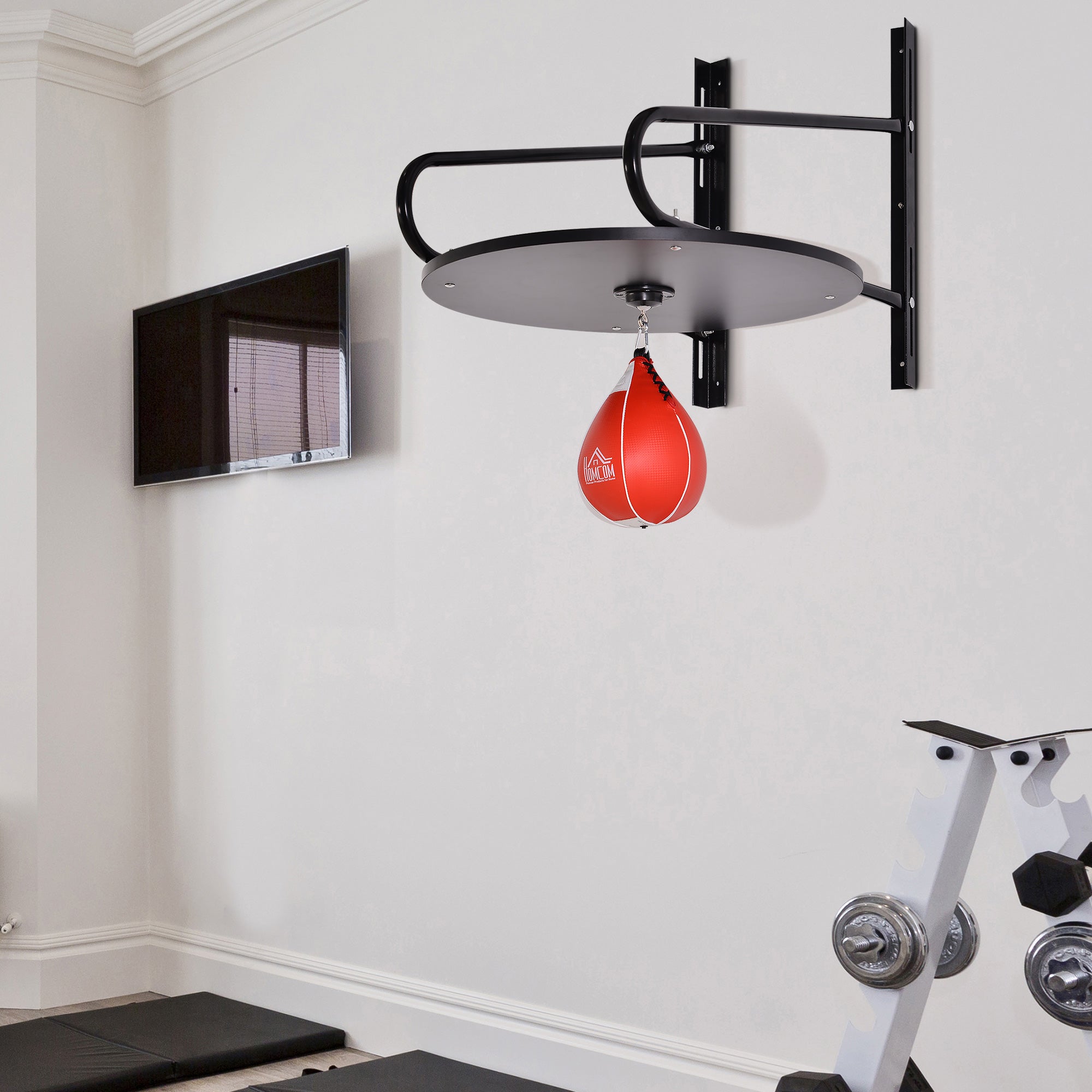 Wall-mounted Speed Bag Boxing Platform with Adjustable Height More-Strength Training Equipment   at Gallery Canada