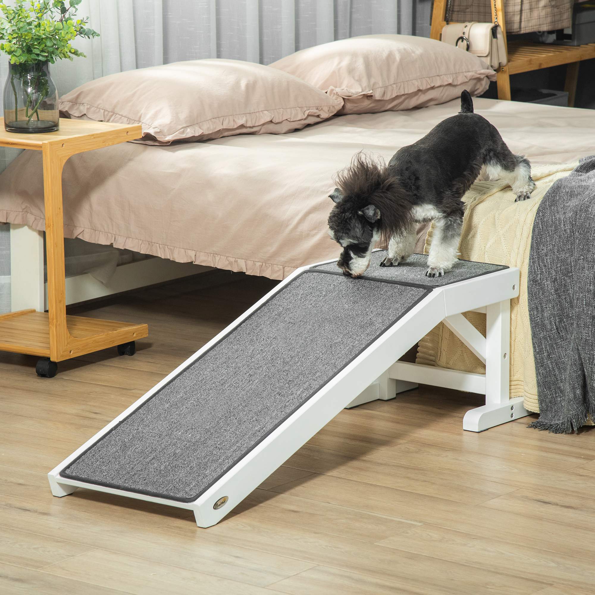 Pet Ramp, Bed Steps for Dogs Cats with Non-slip Carpet, 49