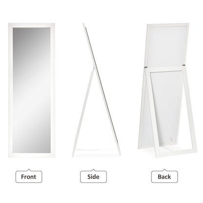 58" x 20" Full Length Mirror, Floor Standing Mirror, Rectangular Full Body Mirror for Bedroom, Living Room, White Full Length Mirrors   at Gallery Canada