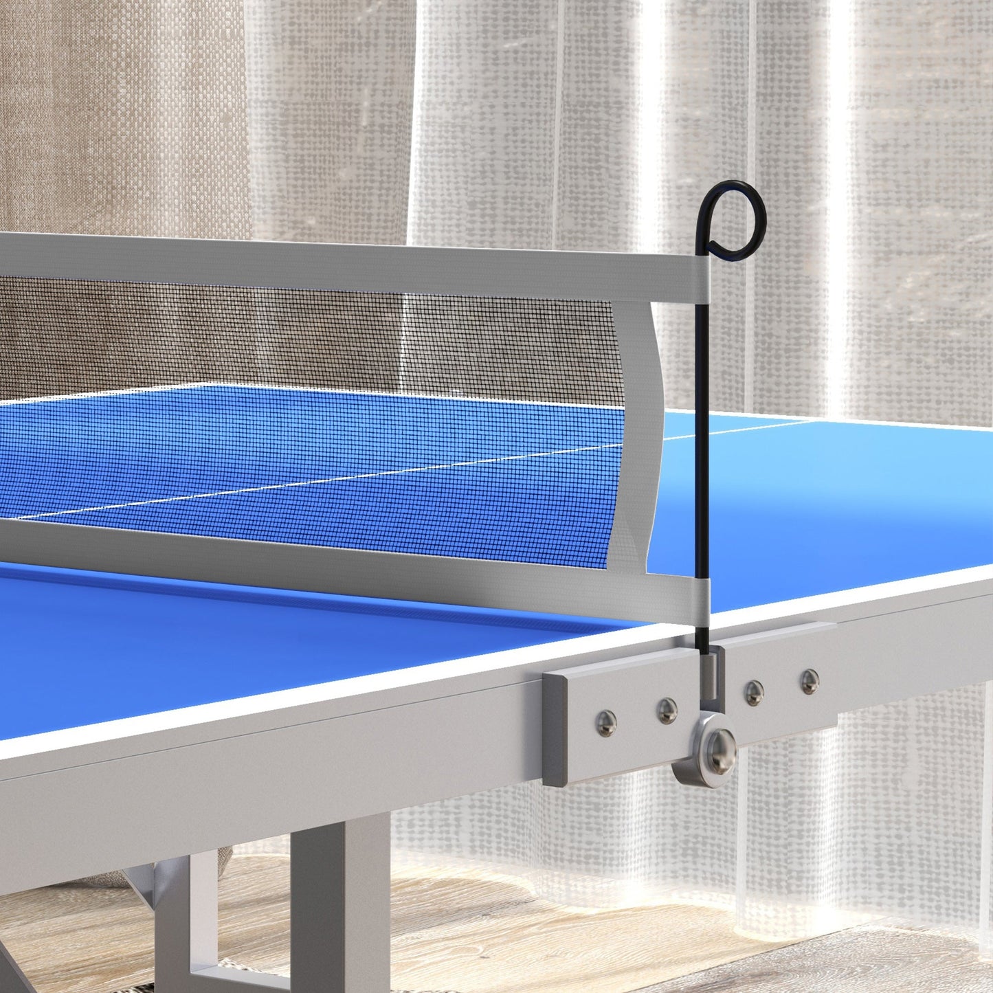 Portable Ping Pong Table Set, Table Tennis Table w/ Net, 2 Paddles, 3 Balls for Outdoor and Indoor, Easy Assembly, Blue Game Tables   at Gallery Canada