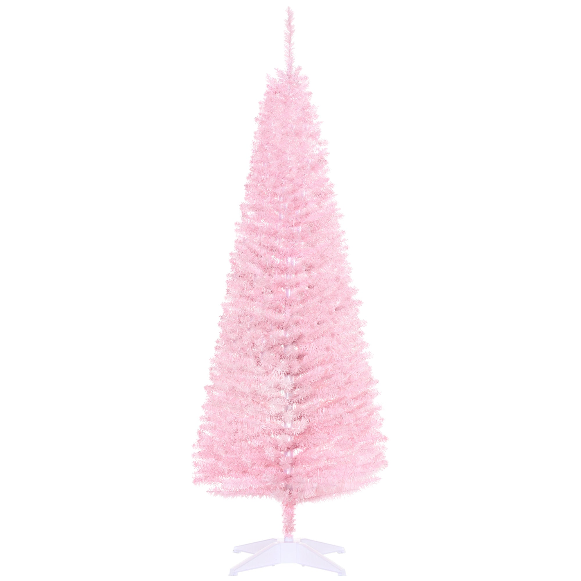 5FT Artificial Christmas Tree, Pencil Christmas Tree with Realistic Branches, Stable Stand, Pink Pencil Christmas Trees   at Gallery Canada