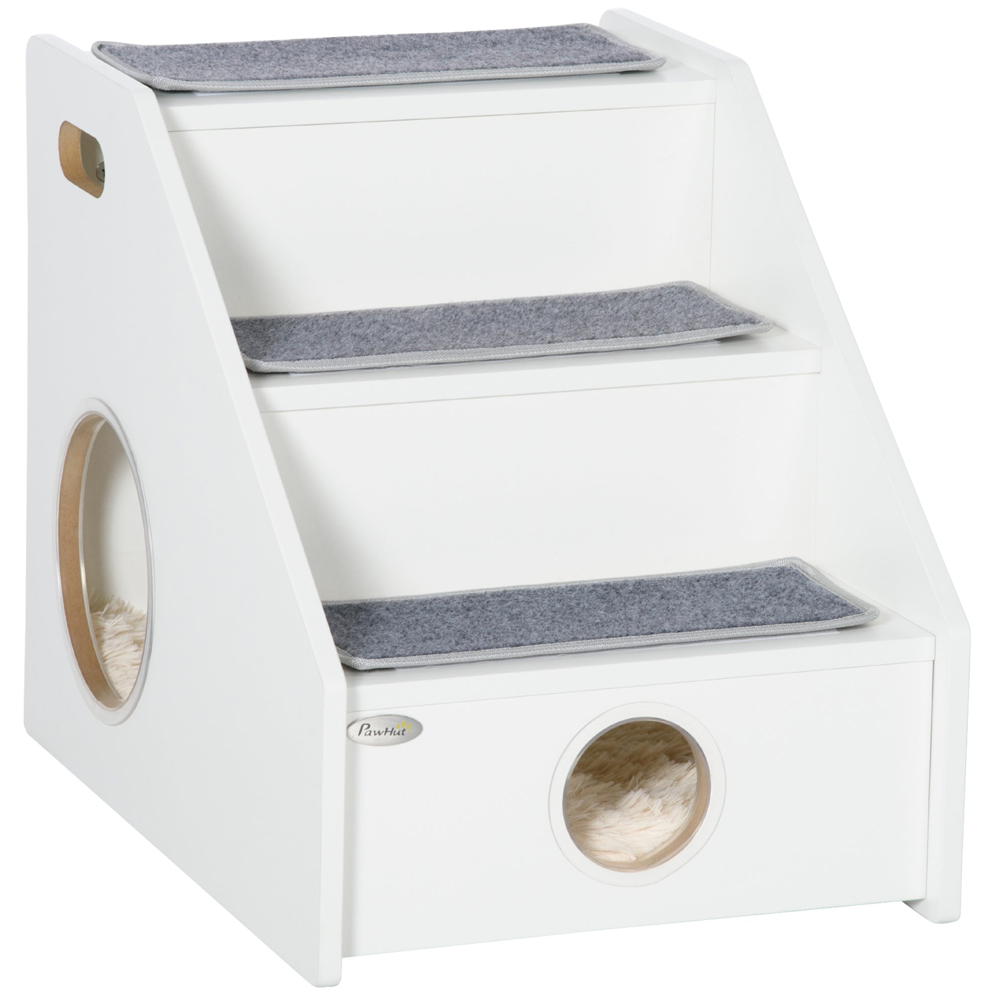 Portable Pet Stairs with Handles, Non-Slip Carpet, Side Holes, White Dog Stairs Multi Colour  at Gallery Canada