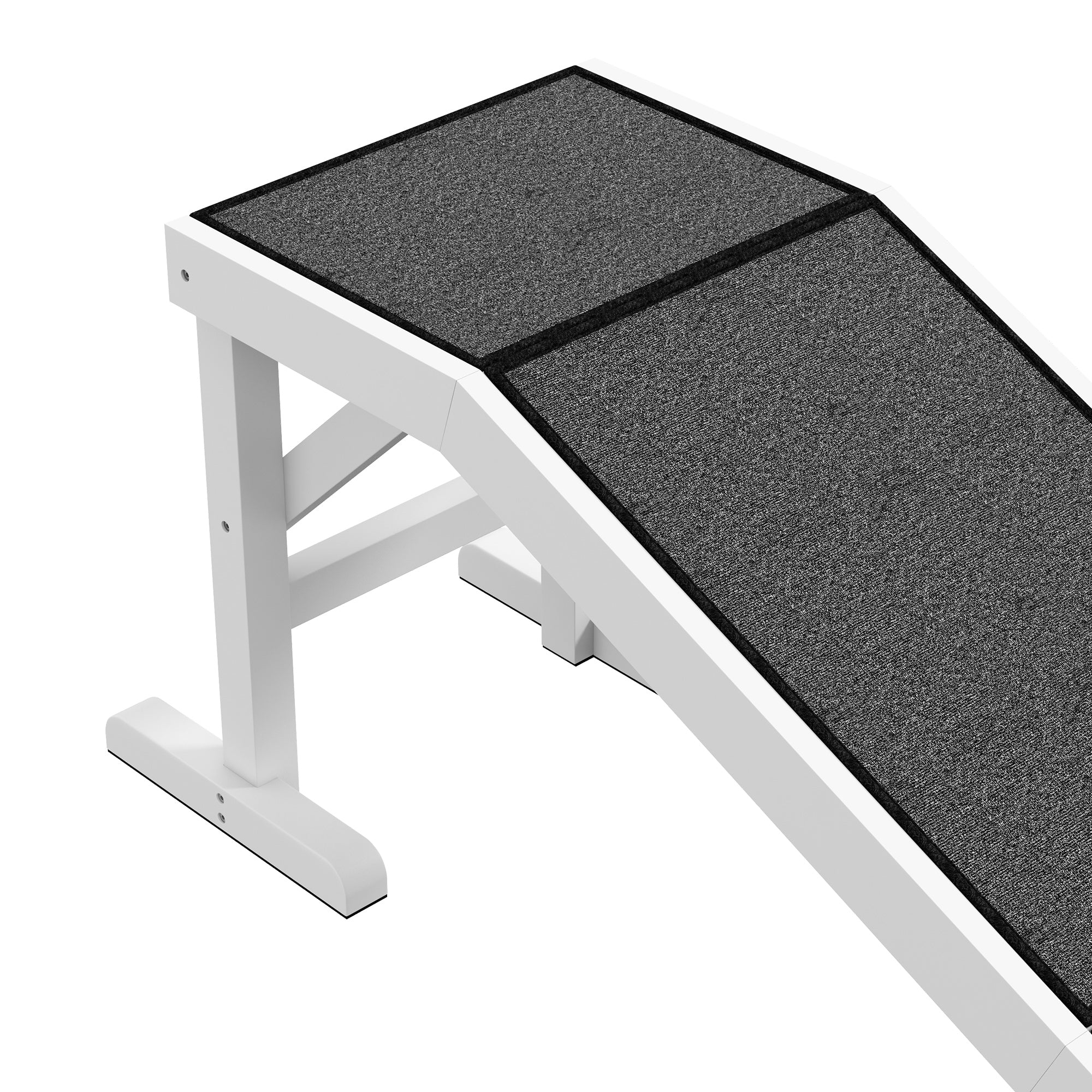 Pet Ramp Bed Steps for Dogs Cats Non-slip Carpet Top Platform Pine Wood 59