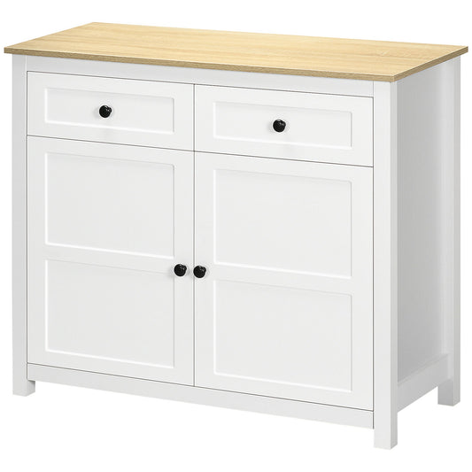 Sideboard, Modern Kitchen Storage Cabinet with Drawers and Adjustable Shelf, for Living Room and Entryway, White Storage Cabinets White  at Gallery Canada