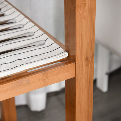 Bamboo Rolling Kitchen Island Trolley with Drawers &; Shelves Kitchen Islands & Kitchen Carts   at Gallery Canada