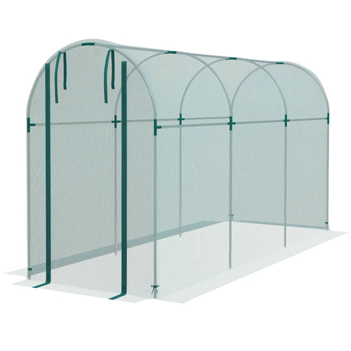 Galvanized Steel Crop Cage, Plant Protection Tent with Zippered Door, 4' x 12', Green