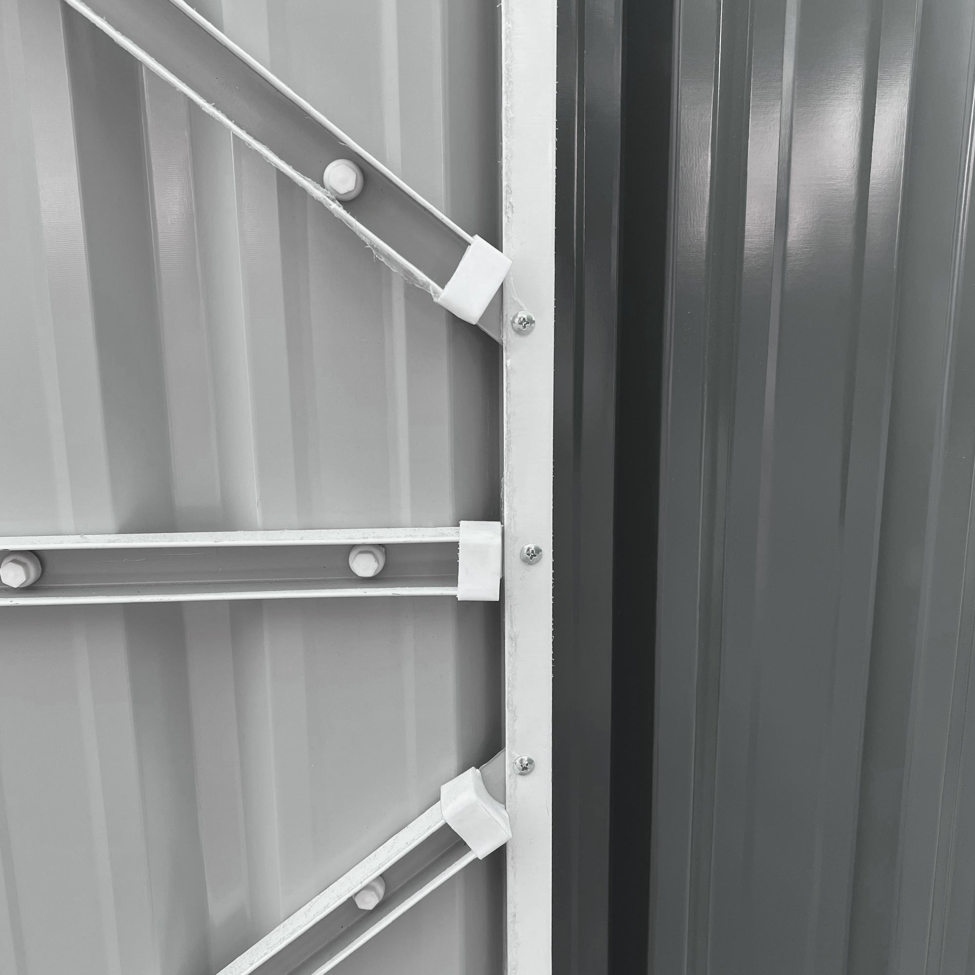 14' x 8' Galvanized Steel Storage Shed, Garden Shed with Lockable Doors, Air Vents for Backyard, Patio and Lawn, Grey Sheds at Gallery Canada