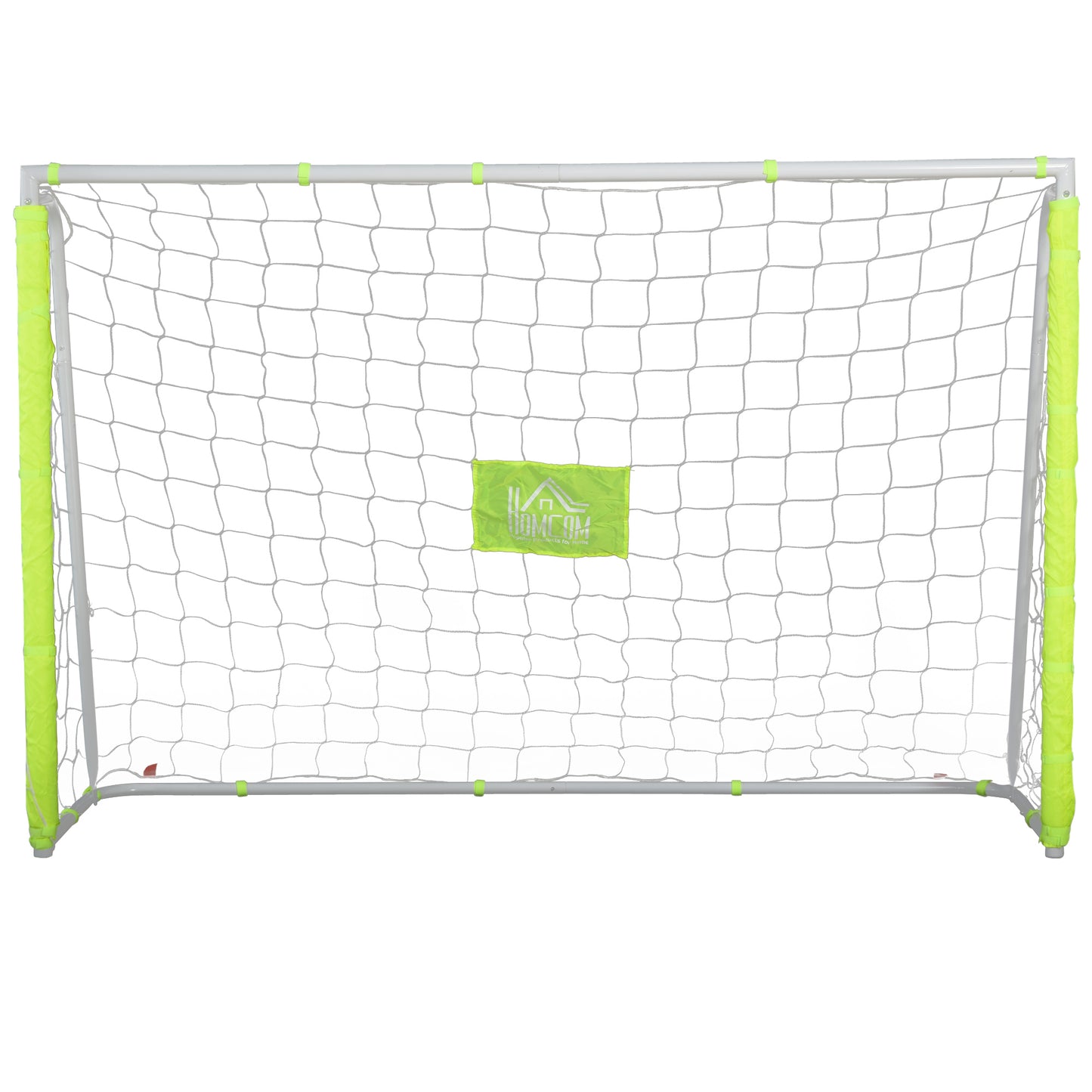 6ft x 4ft Soccer Goal Net with Metal Frame, PE Mesh, Ground Stakes, Easy Assembly, Yellow Football   at Gallery Canada