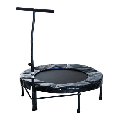 39" Mini Exercise Trampoline Indoor Fitness Rebounder w/ Adjustable T-Bar Black Trampolines   at Gallery Canada